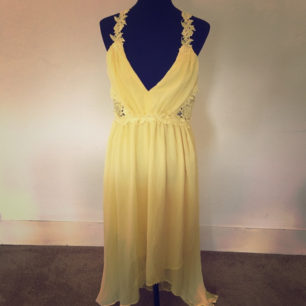 Gorgeous Yellow  High Low Dress